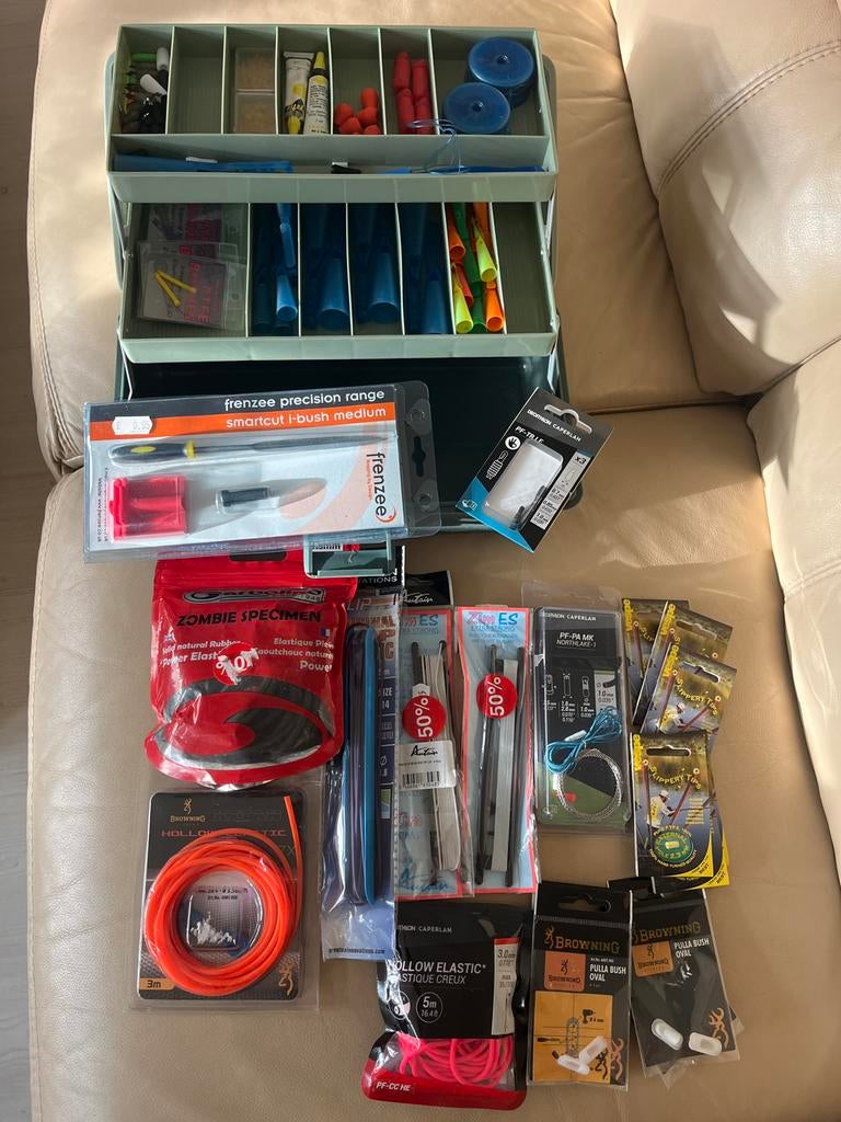 Koffer, elastiek, acc om elastiek in vaste hengels te maken, Ophalen, Nieuw, Overige typen