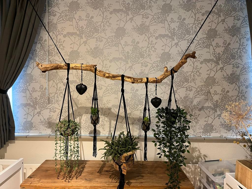 Unieke hangplanten decoratie: kunst & echt op stoere tak, Huis en Inrichting, Woonaccessoires | Kunstplanten en Kunstbloemen, Zo goed als nieuw