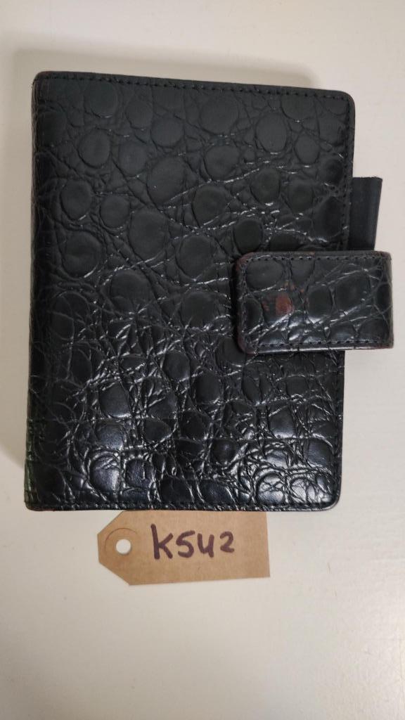 K542 agendaorganizer HENZO zwart croco model junior, -, -, Ophalen of Verzenden, Zo goed als nieuw