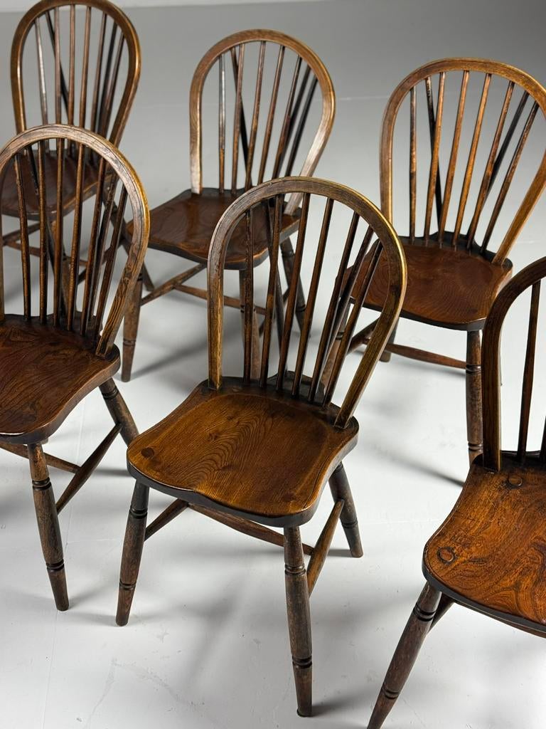 Set van 6 Windsor stoelen antiek