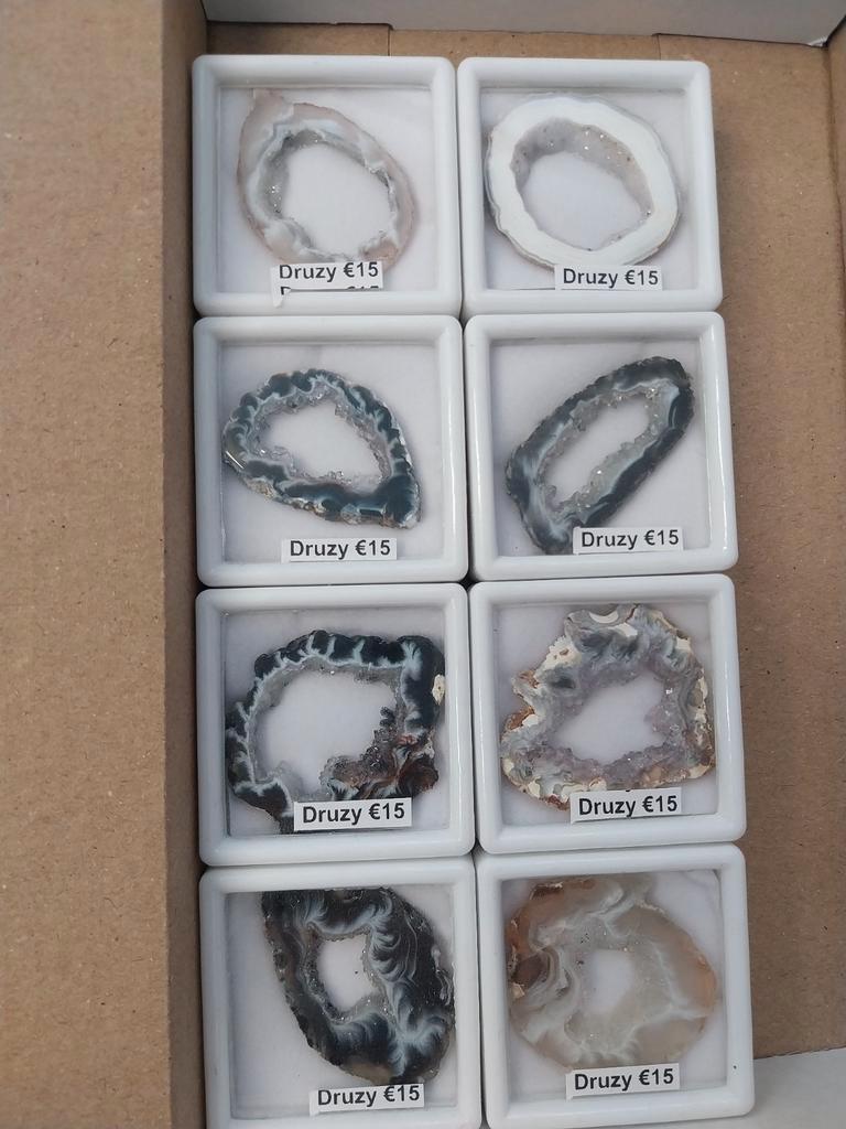 Mix lot van 8 agaat druzy schijfjes goudsmid, Ophalen of Verzenden, Nieuw
