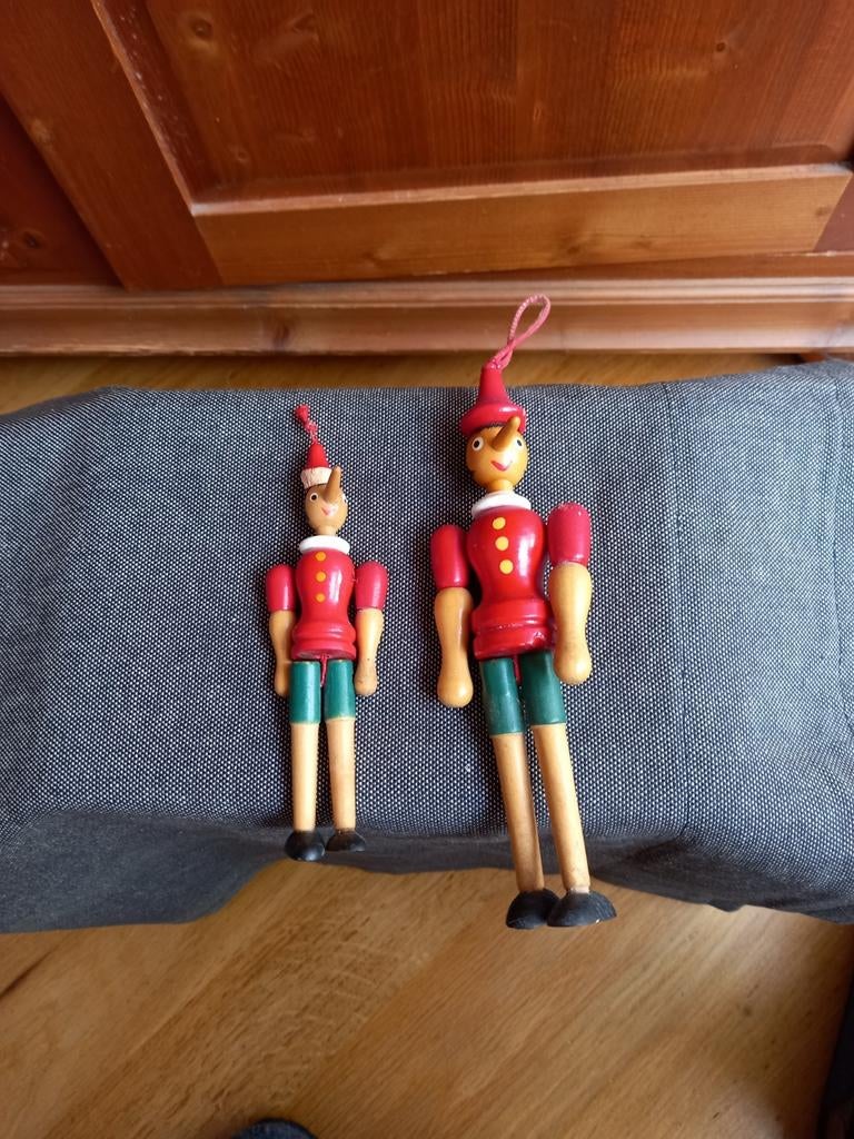 Oude houten poppen van Pinokkio, jaren '60., Ophalen of Verzenden, Gebruikt, Pop