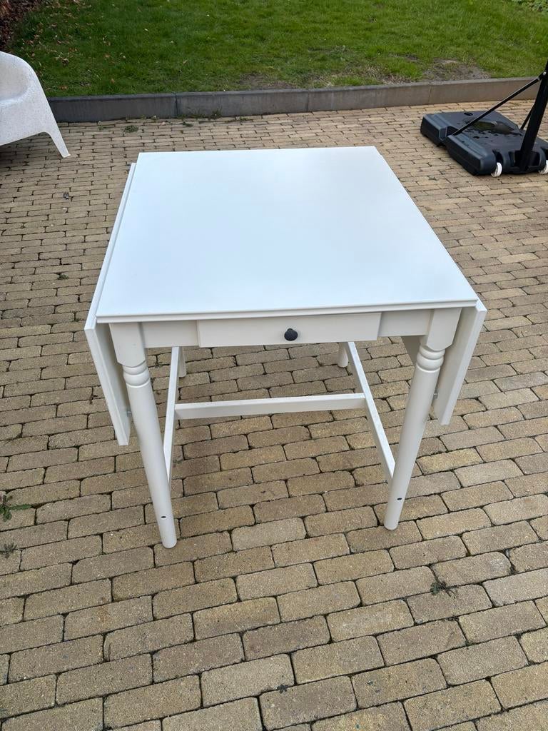 IKEA INGATORP Eettafel / Klaptafel Wit, Ophalen, Gebruikt, 100 tot 150 cm, 50 tot 100 cm