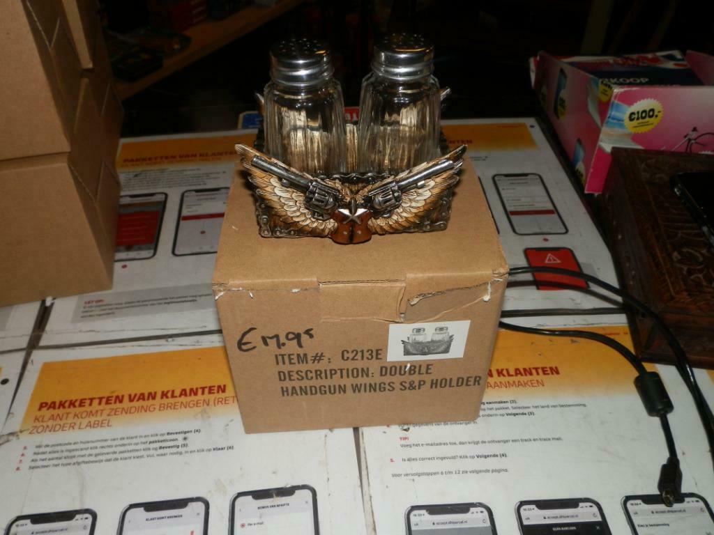 Peper en Zoutstel double gun 12 cm revolver western, Ophalen of Verzenden, Nieuw