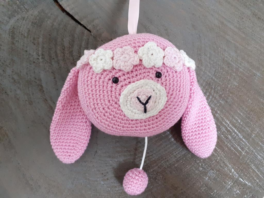 Schattig handgemaakt muziekdoosje konijn, Ophalen of Verzenden, Nieuw