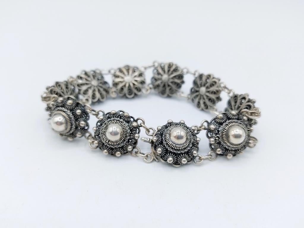 Zeeuwse knop armband, 19 cm, Verzenden, Zilver, Armband