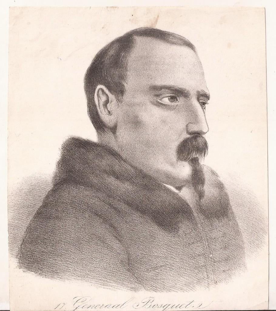 Portret Generaal Bosquete litho, 1800 - 1899, Portret, Ophalen of Verzenden, Origineel