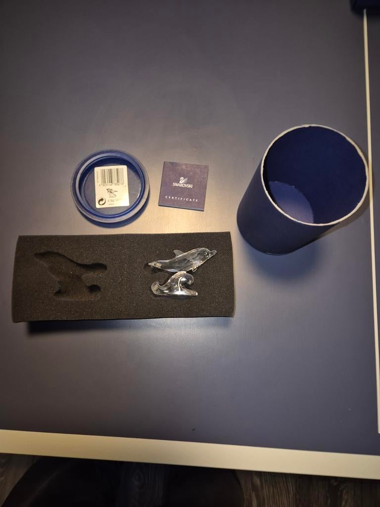 Swarovski Dolfijn Kristal Figuur met Originele Verpakking, Verzamelen, Swarovski, Ophalen of Verzenden, Zo goed als nieuw, Figuurtje