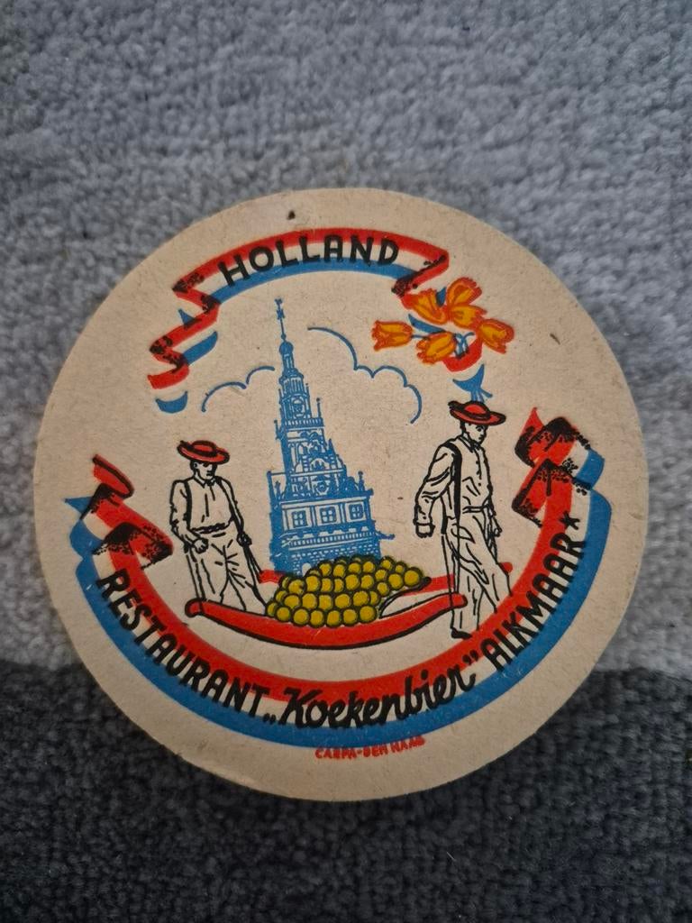 Vintage Bierviltje Restaurant Koekenbier Alkmaar Holland, Verzamelen, Ophalen of Verzenden, Gebruikt