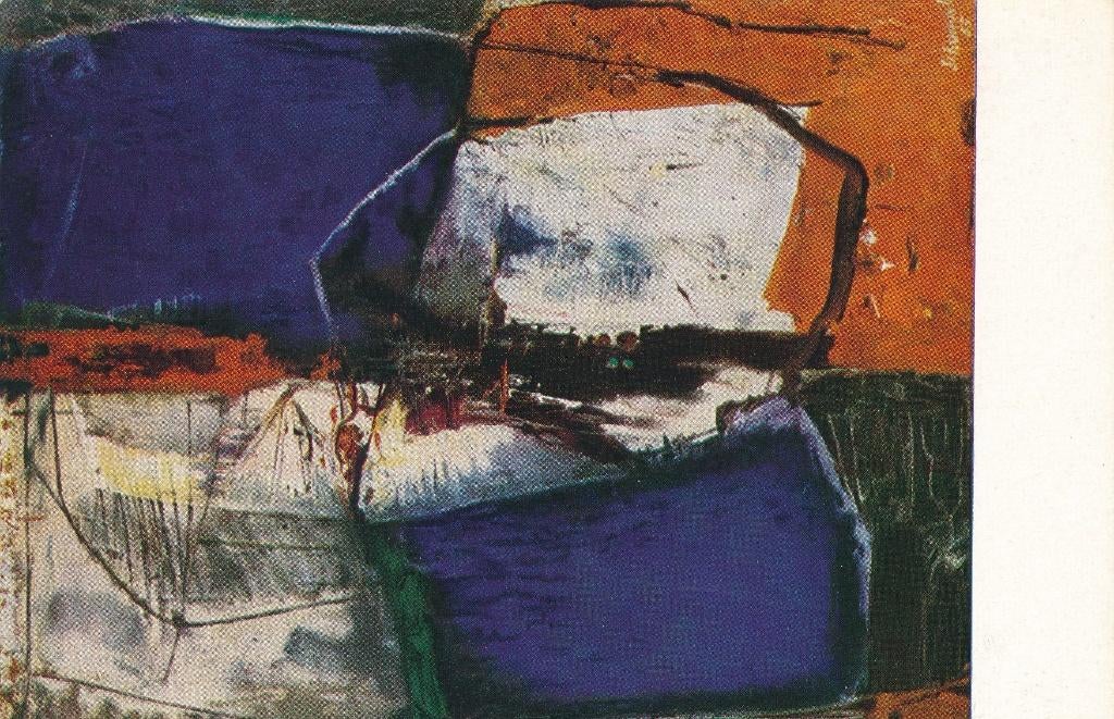 2 Kunstkaarten van Emil Schumacher, Verzenden, 1960 tot 1980, Ongelopen, Cultuur en Media