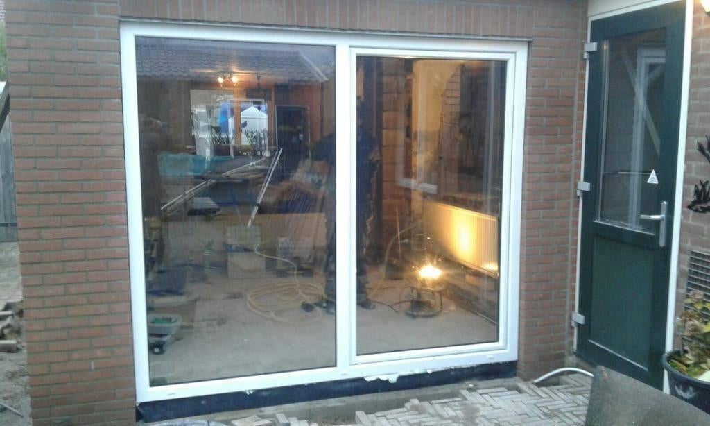 VOORRAAD / SCHUIFPUIEN / KUNSTSTOF / WIT / HR++ GLAS, Kunststof, 225 cm of meer, Nieuw, Ophalen of Verzenden