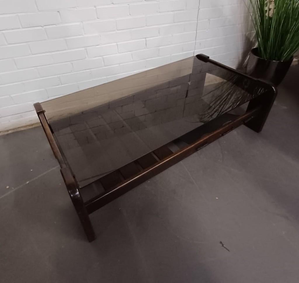 Vintage Wengé salontafel, Ophalen, Minder dan 45 cm, Gebruikt, 75 cm of meer