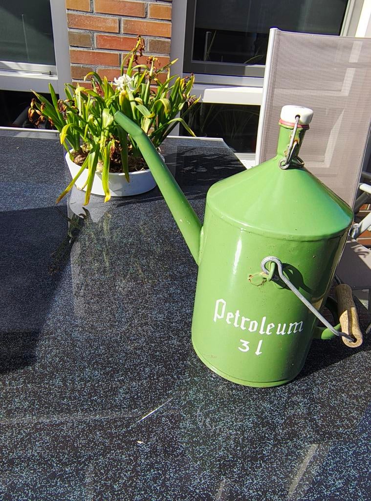 Antieke emaille petroleum kan 5 Liter, Ophalen of Verzenden