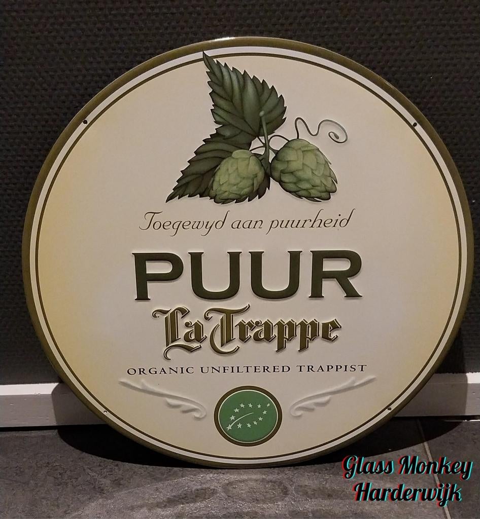 Puur La Trappe reclamebord., Verzamelen, Biermerken, Zo goed als nieuw, Reclamebord, Plaat of Schild, La Trappe, Ophalen of Verzenden