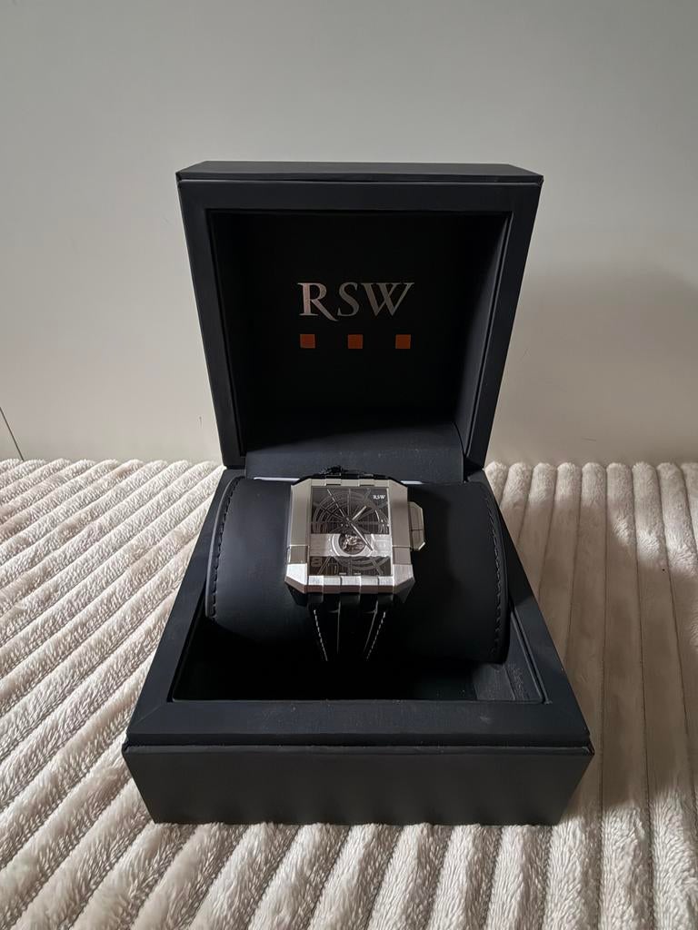 RSW Open Heart Automaat Swiss Horloge, Overige merken, Staal, Polshorloge, Overige materialen
