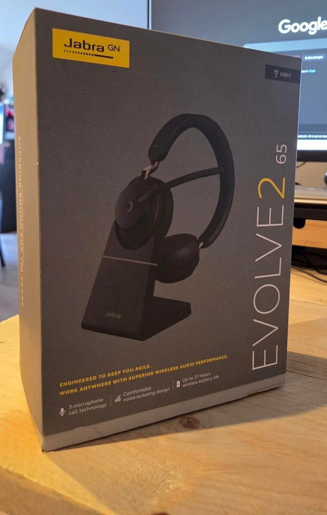 Jabra Evolve2 65 Headset - Nieuw in doos, Audio, Tv en Foto, Koptelefoons, Nieuw, Op oor (supra aural), Draadloos, Ophalen