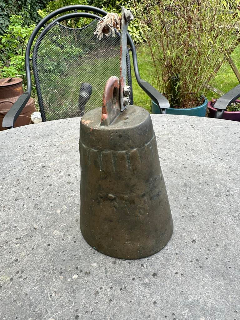 Zware antieke koperen/messing koebel, Ophalen of Verzenden, Koper