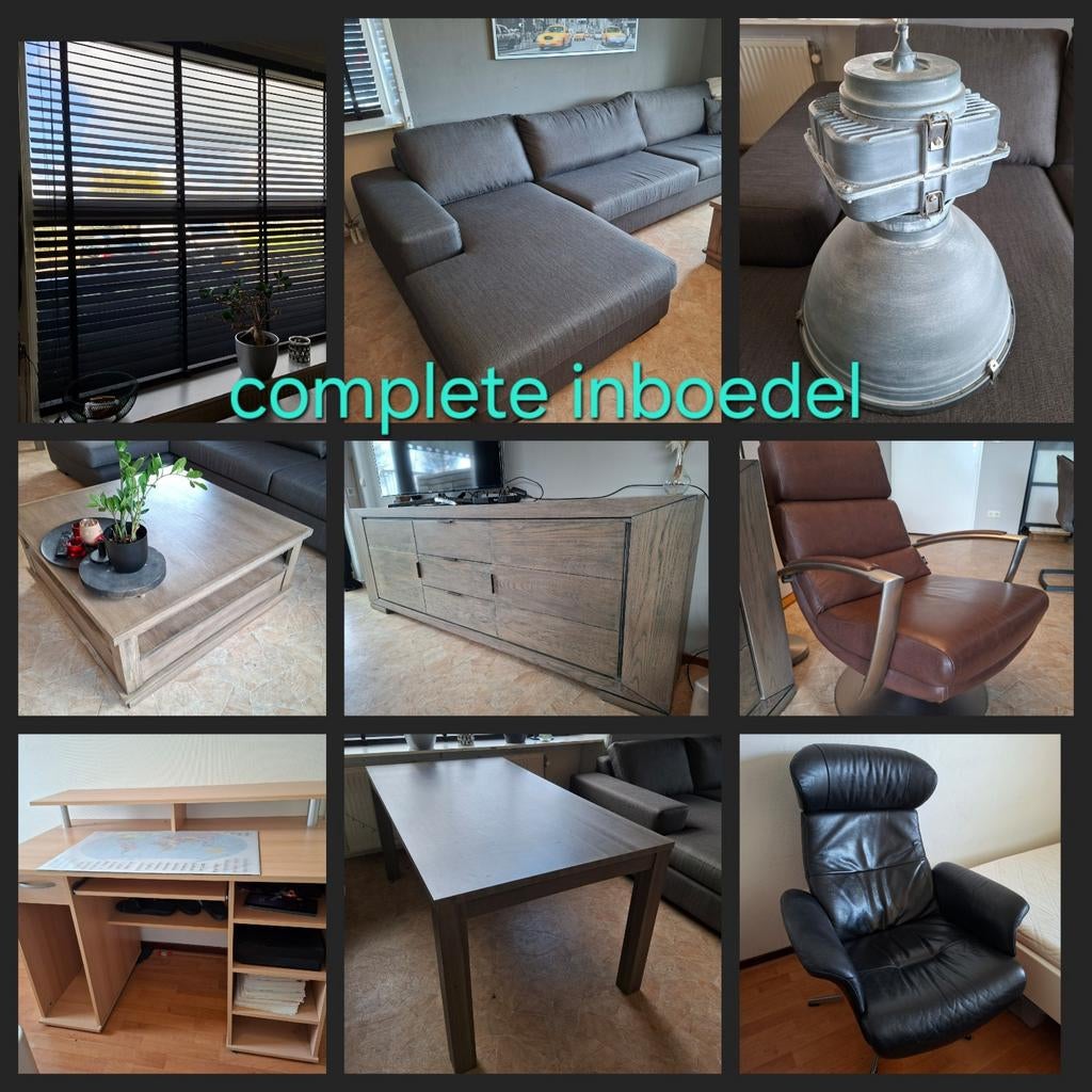 Bank, bureau, fauteuil, tafels, dressoir, boxspring, lamp, Huis en Inrichting, Ophalen