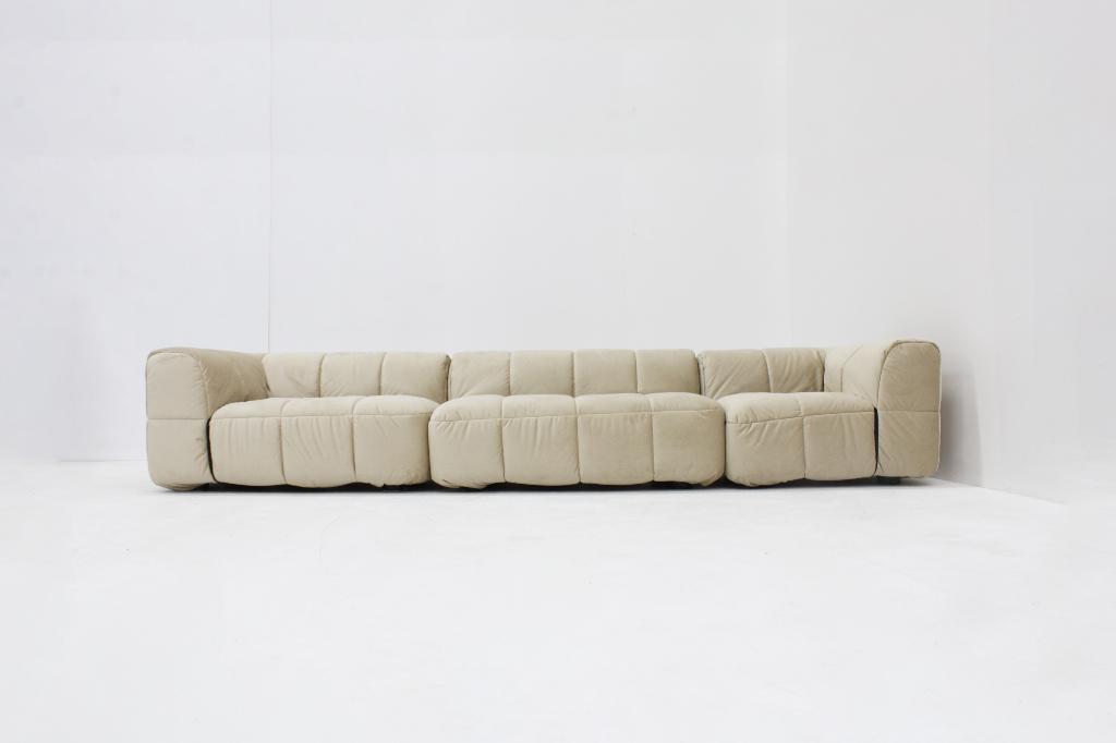 Vintage modulaire Arflex Strips sofa velours Cini Boeri, Huis en Inrichting, Banken | Bankstellen, 100 tot 125 cm, Design, 300 cm of meer