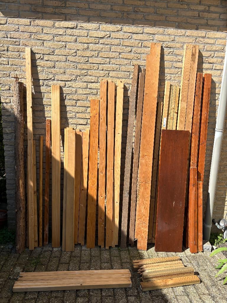 Houten balken, Doe-het-zelf en Verbouw, Hout en Planken, Ophalen, Zo goed als nieuw, 200 tot 250 cm, 50 mm of meer