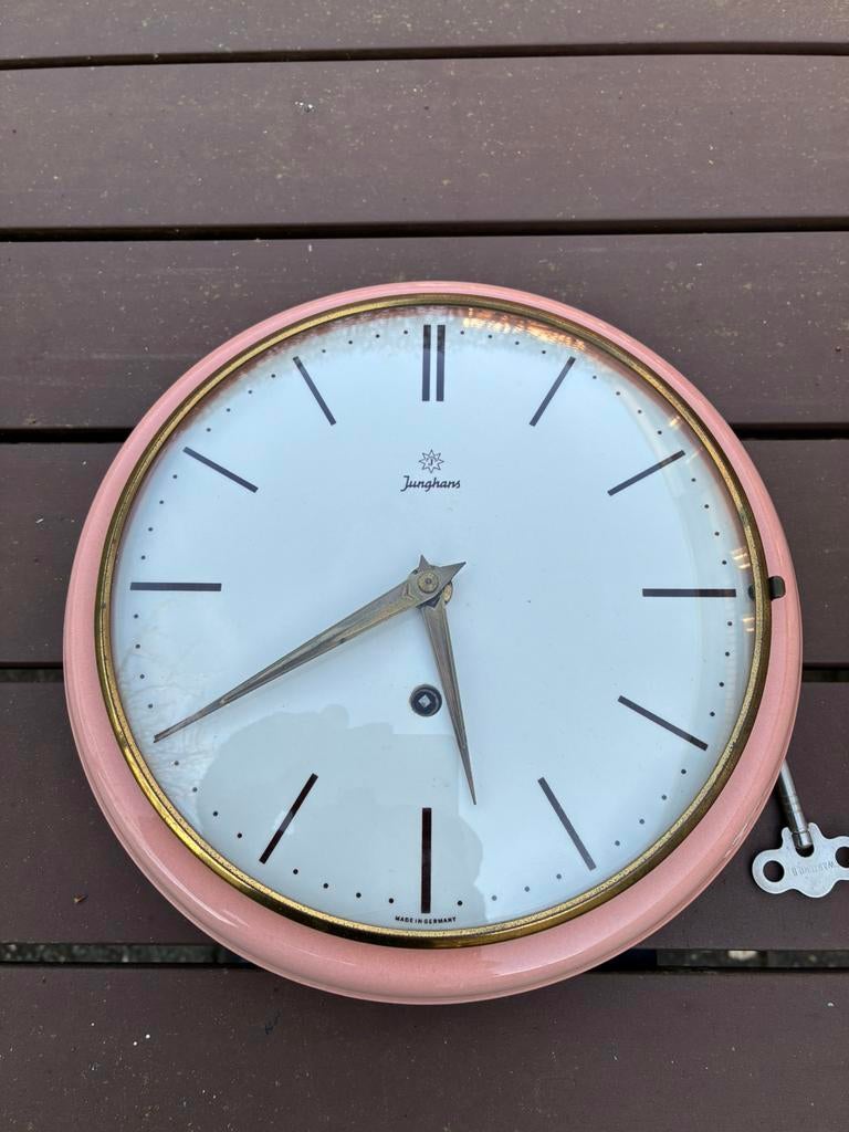 Vintage porseleinen keukenklok van Junghans, Ophalen of Verzenden
