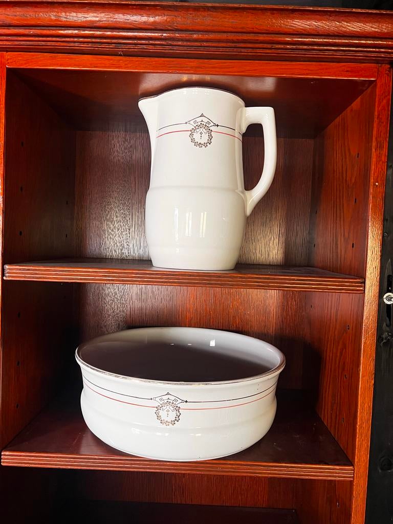 Lampetkan en schaal gebroken wit, Antiek en Kunst, Ophalen