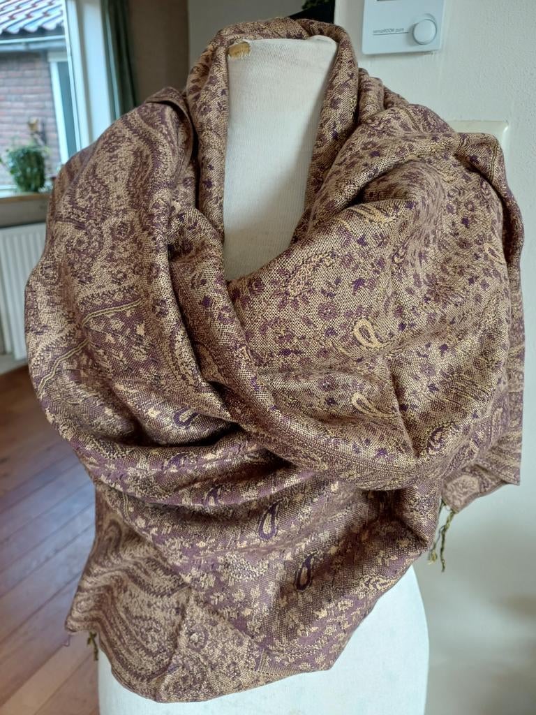 Pashmina sjaal omslagdoek 100% wol wollen, Ophalen of Verzenden
