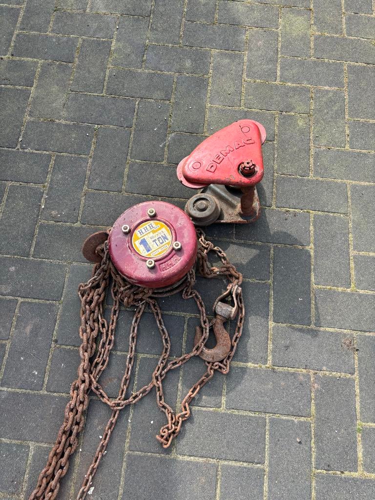 Takel Demag H.H.H. 1 ton - Handmatige kettingtakel, Ophalen of Verzenden, Gebruikt, Handmatig