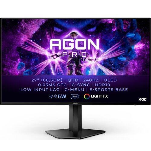 AOC AGON PRO AG276UZD - 4K QD-OLED - 240Hz - 0.03ms, K&N Elektronica, Ultra HD (4K), Overige typen, Kanaaldijk N O 104a