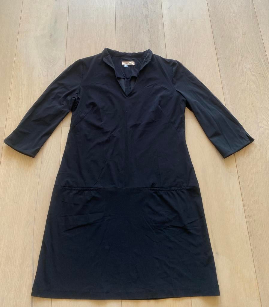 La dress L nieuwstaat travelstof, Kleding | Dames, Jurken, Zwart, Maat 42/44 (L), Ophalen of Verzenden, Zo goed als nieuw