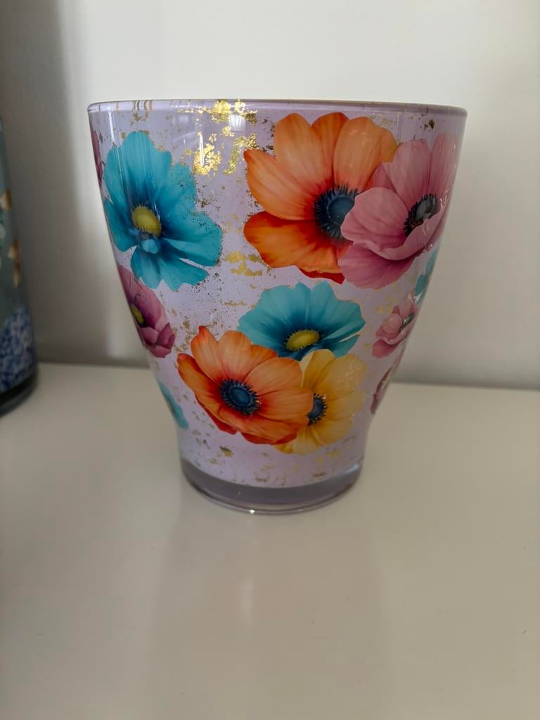 Decoupage vaas, Overige kleuren, Nieuw, Ophalen of Verzenden, Glas