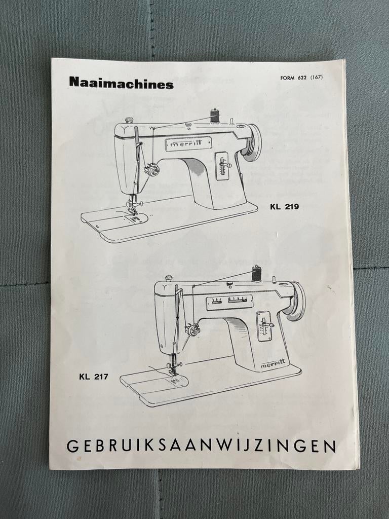 Merritt Naaimachine Gebruiksaanwijzing KL 217 KL 219, Hobby en Vrije tijd, Naaimachines en Toebehoren, Ophalen of Verzenden, Gebruikt