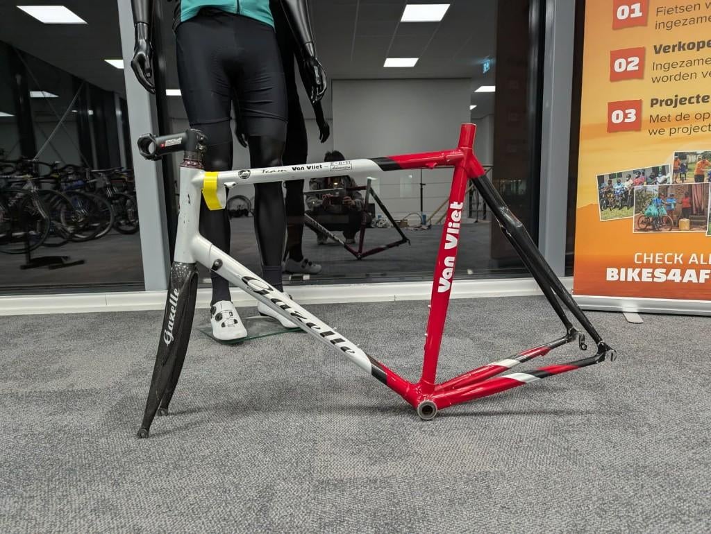 Gazelle frameset team fiets Van Vliet, Fietsen en Brommers, Fietsen | Racefietsen, Gebruikt, Heren, Gazelle, 10 tot 15 versnellingen