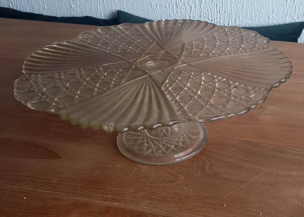 2 Antieke glazen gebakschalen, Antiek en Kunst, Antiek | Glas en Kristal, Ophalen of Verzenden