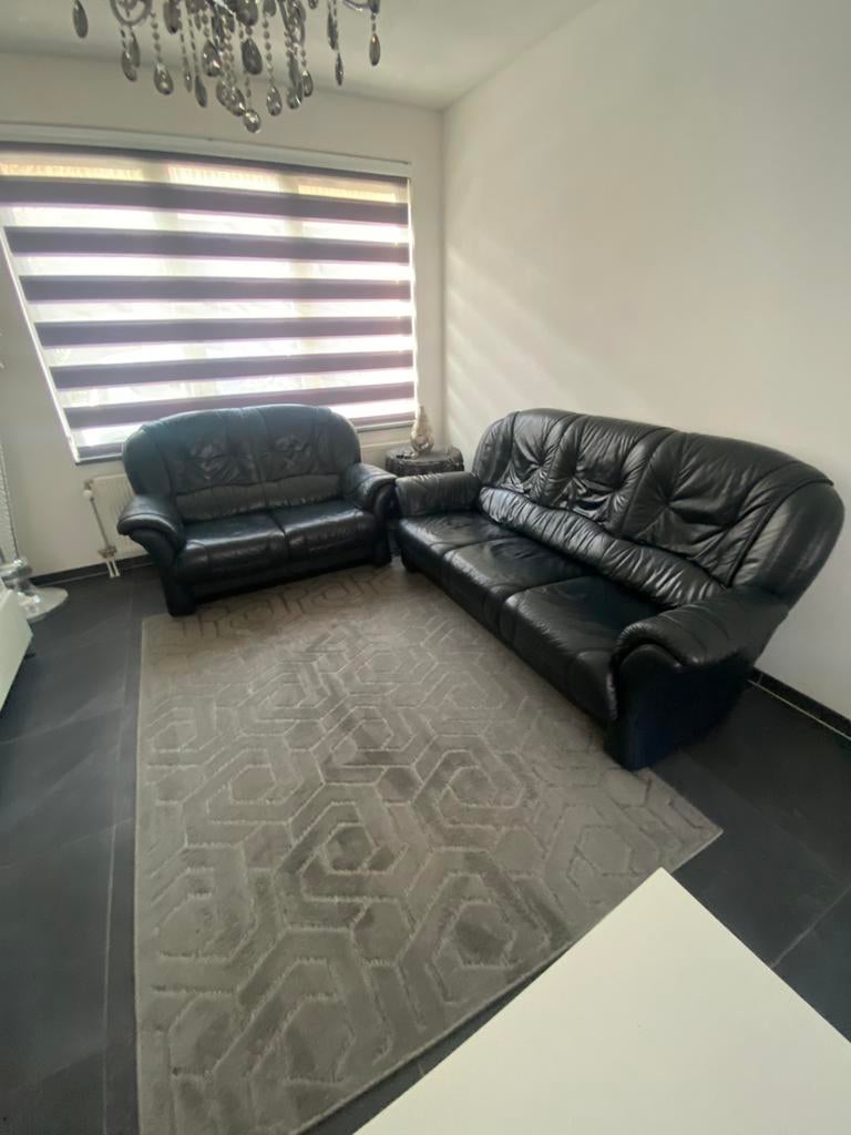 Leren banksteel 3/2, Ophalen of Verzenden, Zo goed als nieuw