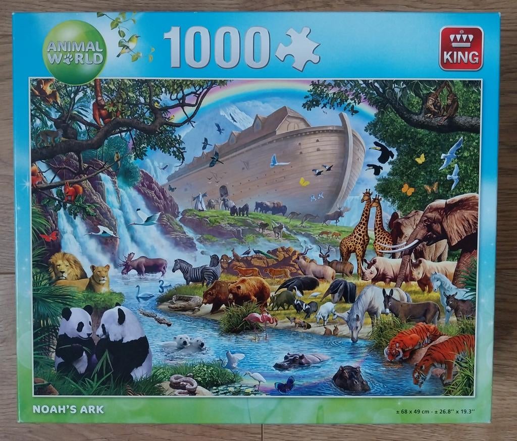 Puzzel Noah's ark, 1000 stukjes,  compleet, King, Ophalen of Verzenden, 500 t/m 1500 stukjes, Zo goed als nieuw