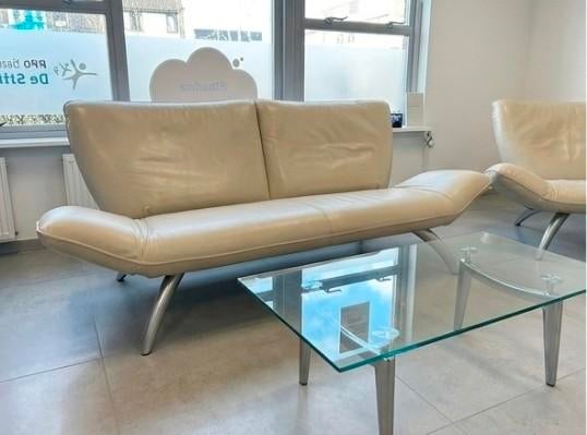Luxe Leolux Beige Tango bank & tafel, 125 cm of meer, Leolux Excellent, Ophalen of Verzenden, Zo goed als nieuw