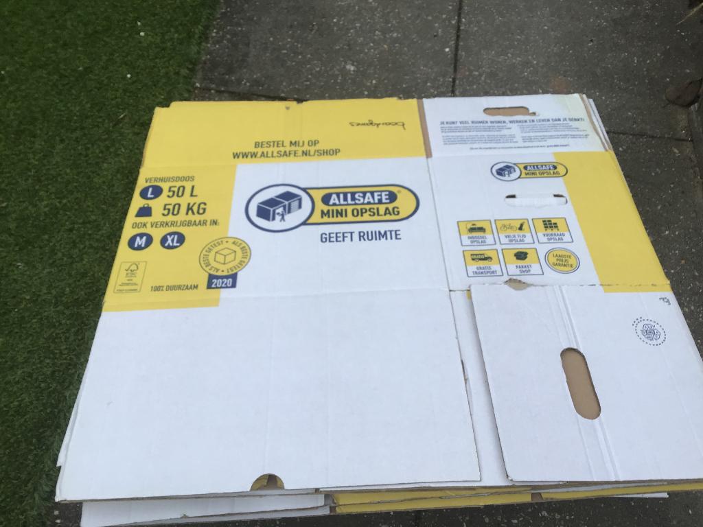20 verhuisdozen ALLSAFE + GAMMA, Ophalen, 40 tot 60 cm, 50 tot 75 cm, 35 tot 50 cm
