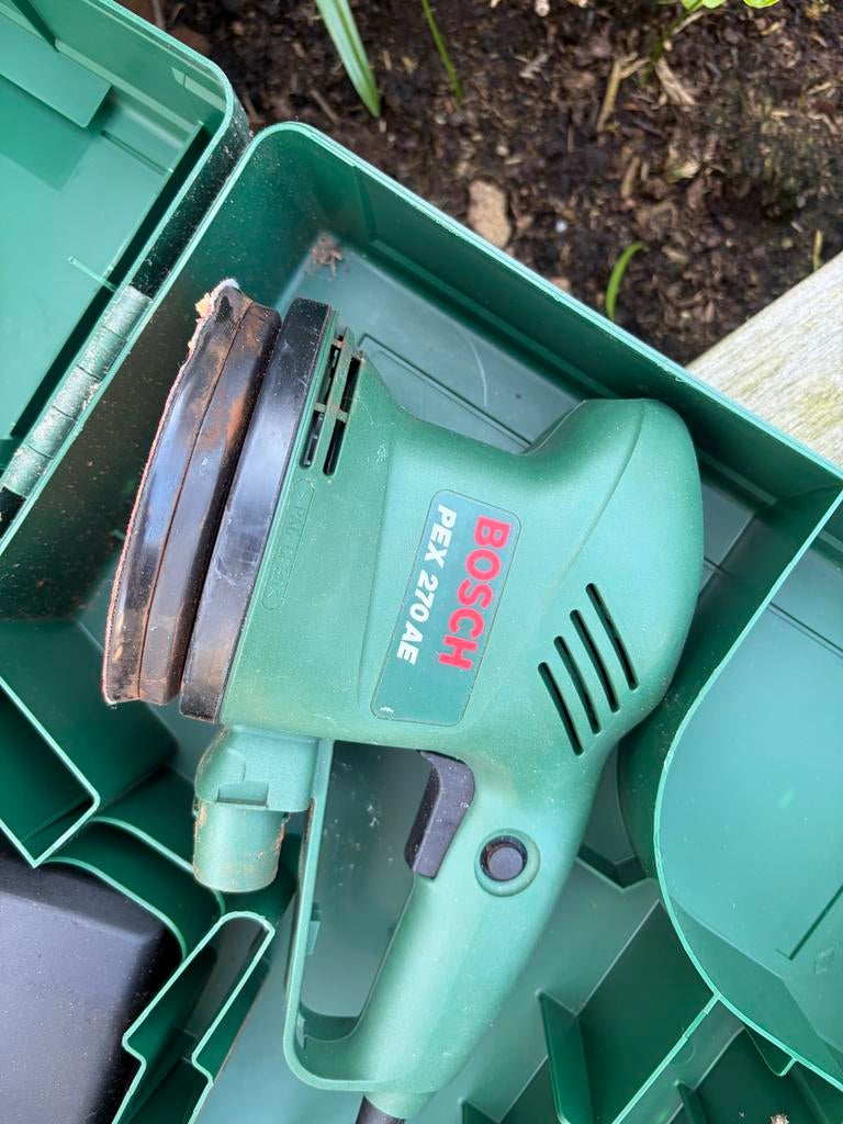 Bosch PEX 270 AE roterende schuurmachine, Ophalen, Gebruikt, Minder dan 600 watt, Excentrische schuurmachine