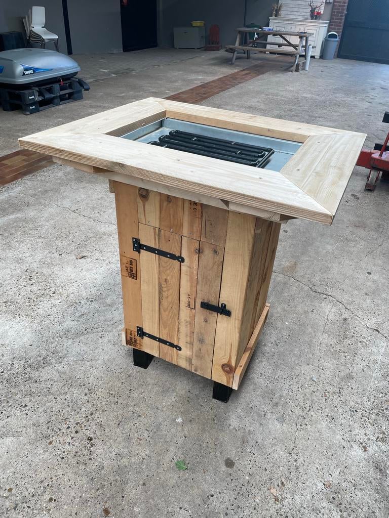 Vuurtafel hangtafel van pallethout (zelf af te maken), Ophalen, Gebruikt