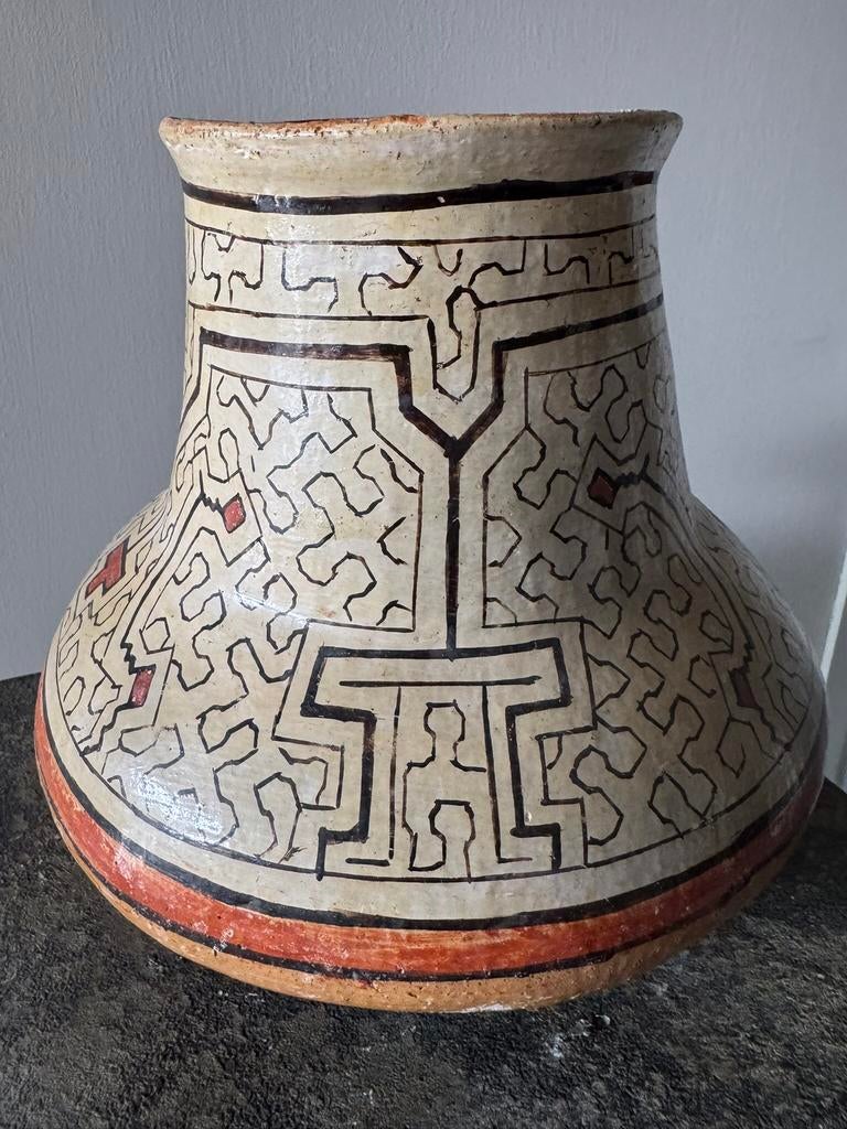 Uniek Antieke Shipobo pot vaas Peru handgemaakt - Hand Craft, Ophalen of Verzenden
