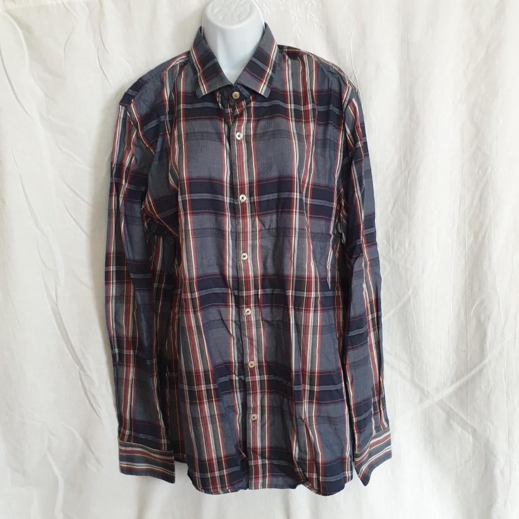 Net geruit overhemd. Mt XL. Merk VanGuard, Blauw, ., Ophalen of Verzenden, Zo goed als nieuw