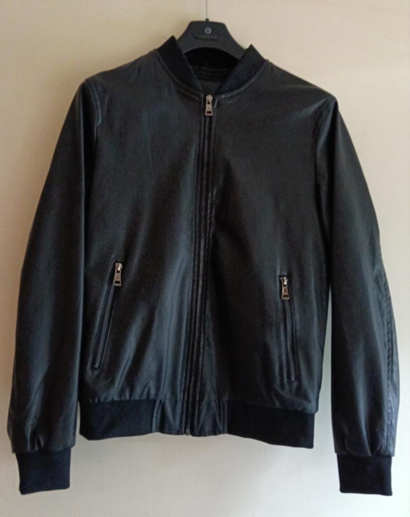 SPLINTERNIEUW leren jack van WAM DENIM mt. M, Ophalen, Nieuw, Maat 48/50 (M), Zwart