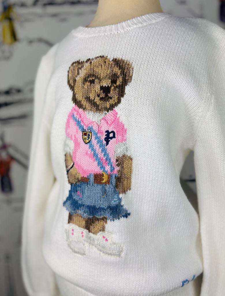 Ralph Lauren meisjes trui met beer maat 140 (260 euro), Meisje, Trui of Vest, Ophalen of Verzenden, Zo goed als nieuw