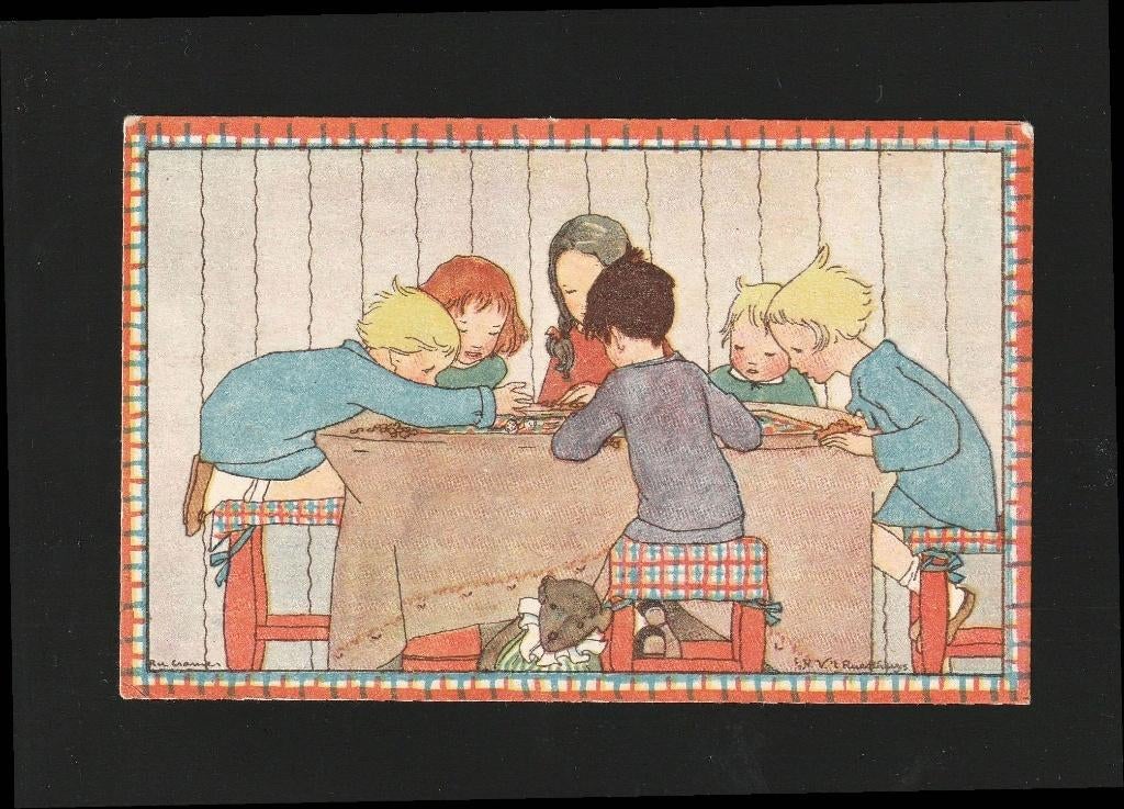 Rie Cramer serie Tilanus Vriezenveen spelletjes aan tafel, Verzenden, 1920 tot 1940, Ongelopen, Sterren en Beroemdheden