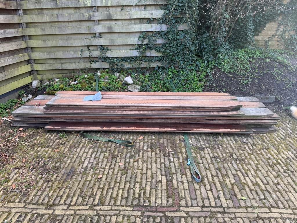 Azobe hardhout 22m2 damwand A kwaliteit, Planken, Nieuw, Ophalen of Verzenden, Hardhout