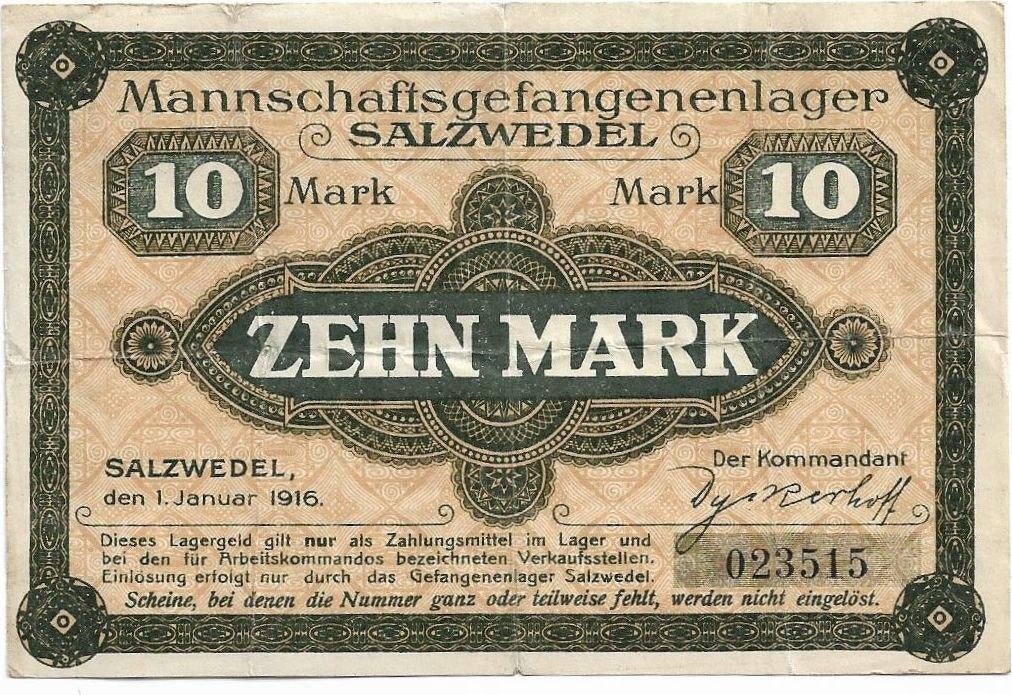 WOI kampgeld Frankfurt 10 mark 1917 POW, Postzegels en Munten, Bankbiljetten | Europa | Niet-Eurobiljetten, Ophalen of Verzenden