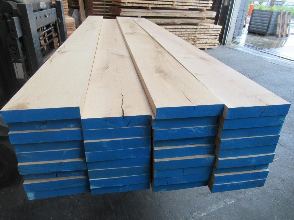 Eiken planken geschaafd en meubelpanelen, Doe-het-zelf en Verbouw, Platen en Panelen, Ophalen, Nieuw, Hout, 20 tot 50 mm