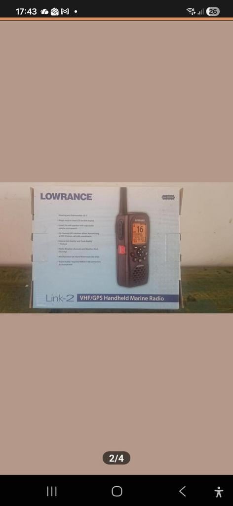 Lowrance Link-2 VHF/GPS Handheld Marine Radio, Ophalen of Verzenden, Zo goed als nieuw, 15 km of meer