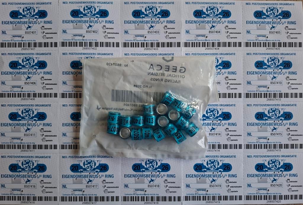 Postduiven NPO ringen 2026., Dieren en Toebehoren, Vogels | Duiven, Geslacht onbekend, Postduif